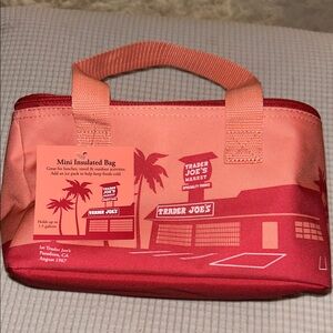 Trader Joe's coral Mini Insulated Bag